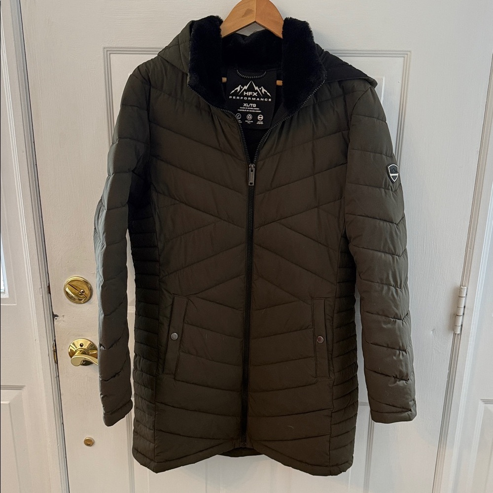 Women's Olive Puffer Jacket